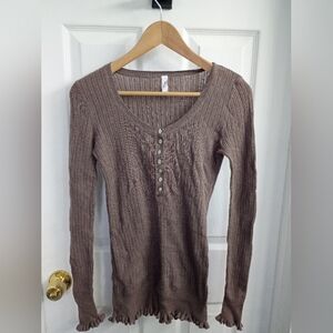 Y2k Women's Brown Knit Longsleeve